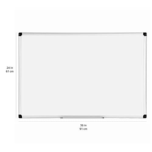 Amazon Basics Magnetic Dry Erase Whiteboard, 36"W x 24"H, Aluminum Frame, Silver/White, Easy to Install and Clean - Image 5