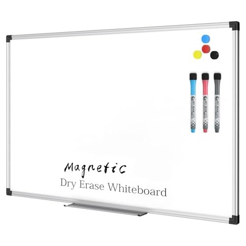 XBoard Magnetic Dry Erase Board/Whiteboard, 36 X 24 Inches Double Sided White Board, Silver Aluminium Frame
