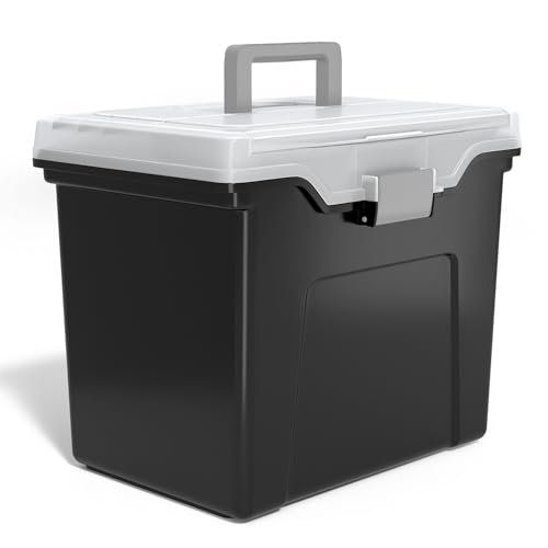 Staples File Folder Tote, Portable Filing Box for Letter Size Hanging Files