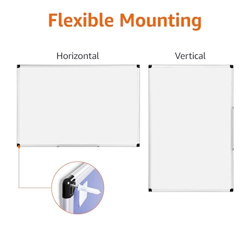 Amazon Basics Magnetic Dry Erase Whiteboard, 36"W x 24"H, Aluminum Frame, Silver/White, Easy to Install and Clean - Image 3