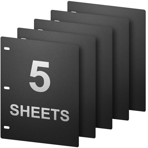 1mm Thick Full Flat Sheet Lifters, Protect Binder Page Sheet for 11x8.5in 3-Ring & D-Ring Binders - 5 pcs