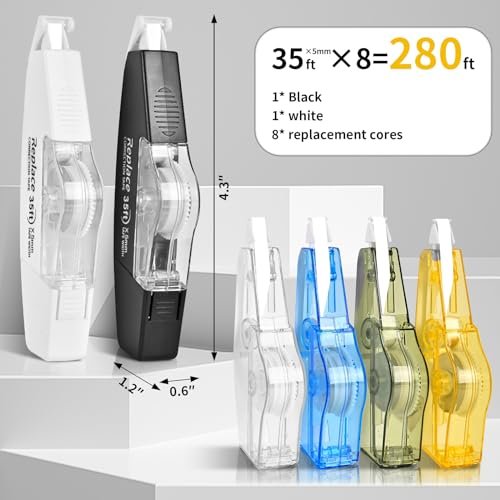 Caxlis Correction Tape, Professional Applicator for Instant Corrections, 35 Ft 8 Count White out Correction Tape, Fast, Clean and Easy to Use Tear-Resistant Tape, Alternatives to Correction Fluid Pen - Image 2