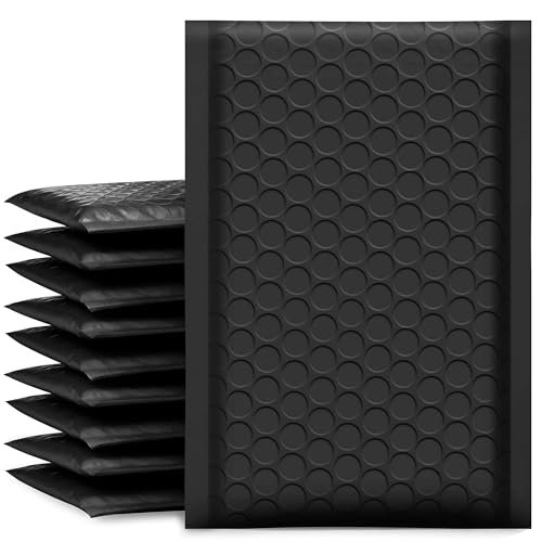 UCGOU Bubble Mailers 4x8" Black 50 Pack Usable Size 4x7" Padded Envelopes