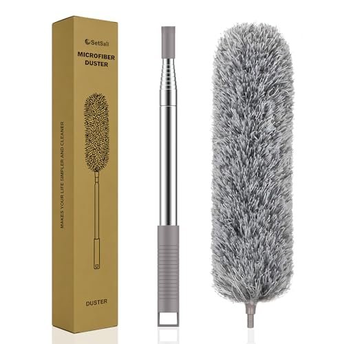 SetSail Extra-Long Dusters with Extension Pole 100-inch for Cleaning, Gray