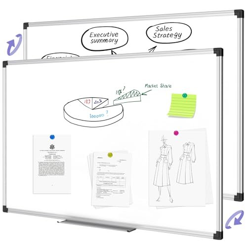 XBoard Magnetic Dry Erase Board/Whiteboard, 36 X 24 Inches Double Sided White Board, Silver Aluminium Frame - Image 3