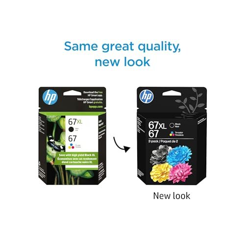 HP Original 67 Tri-Color / 67XL Black Ink Cartridges (2-Pack) | Works DeskJet 1255, 2700, 4100 Series Envy 6000, 6400 Series | Eligible for Instant Ink | 3YP30AN - Image 3