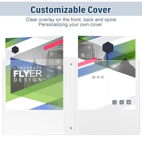 1-Inch 3-Ring-Binder with Pockets, 1'' Basic Binders 1-inch View Round Binders Holds 200 Sheets US Letter Size 8.5'' x 11'' - Bundle Packs Perfect for Home, Office, and School (1-inch) - Image 5