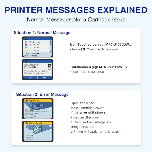 LC501 Ink Cartridges Replaced for Brother MFC-J1360DW Ink Cartridges 4 Pack - Image 5