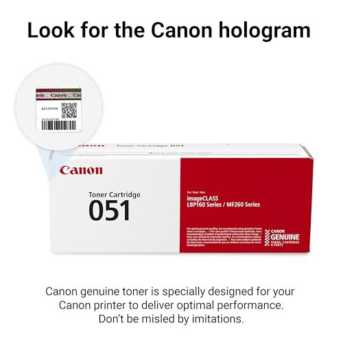 Canon Genuine 051 Black Toner Cartridge Compatible with LBP162dw, MF264dw, MF267dw, MF269dw, MF269dw VP - Image 5