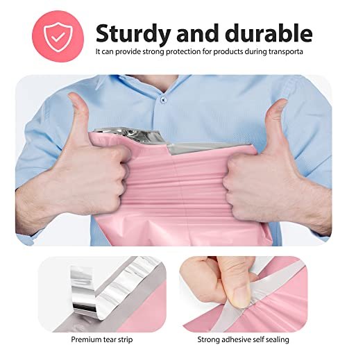 Fuxury Poly Mailers 14.5x19 Inch 50pc Shipping Bags for Small Business Pink - Image 4