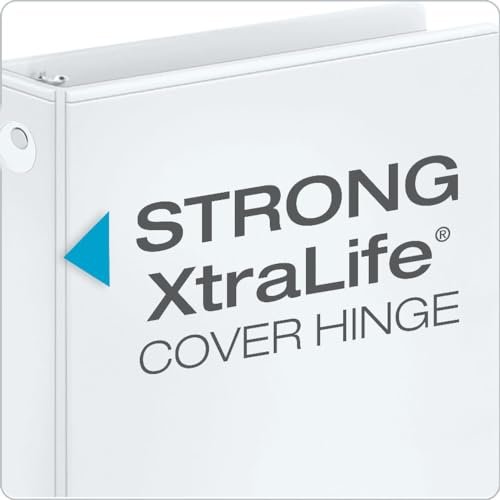 Cardinal 1 Inch 3 Ring Binders, White, 12 Pack, Round Ring Binder, Holds 225 Sheets, PVC Free, Customizable Covers, 2 Pocket View Binders for Office and School Organization - Image 3