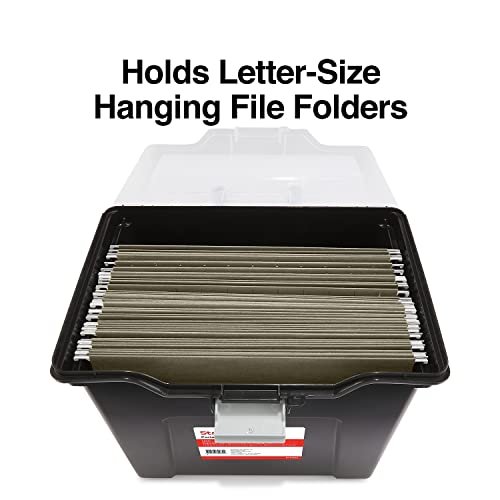 Staples File Folder Tote, Portable Filing Box for Letter Size Hanging Files - Image 2