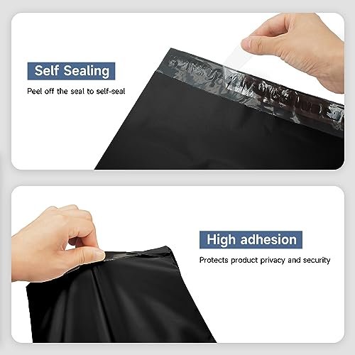 KKBESTPACK Black Poly Mailers 10x13 in, Shipping Bags, 100 Pcs - Image 4