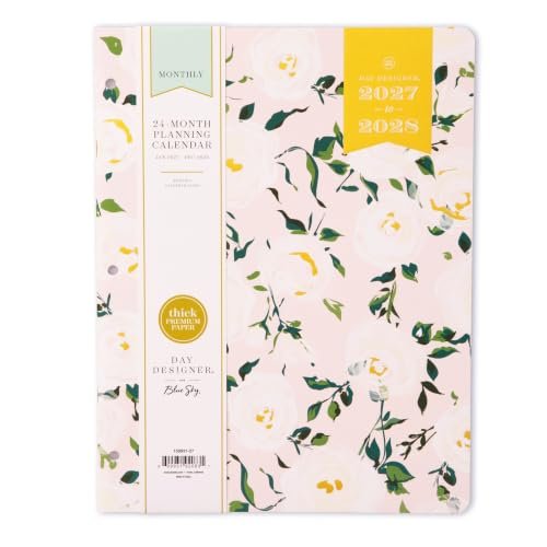 Blue Sky 2027 24-Month Monthly Planner Calendar, 8.5"x11", Coming Up Roses