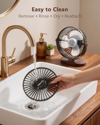 SWEETFULL Small USB Desk Fan, Desktop Table Fan, Quiet Office Mini - Black - Image 4