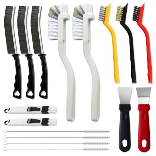 16Pcs Crevice Cleaning Brush Set, Hard Bristle Scrub Brushes for Gaps