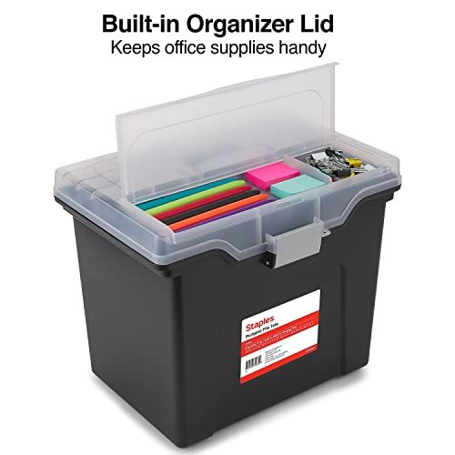 Staples File Folder Tote, Portable Filing Box for Letter Size Hanging Files - Image 3