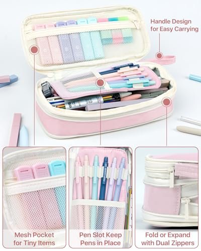Four Candies 56PCS School Supplies with Pencil Case, Stationery Set, Pink - Image 4
