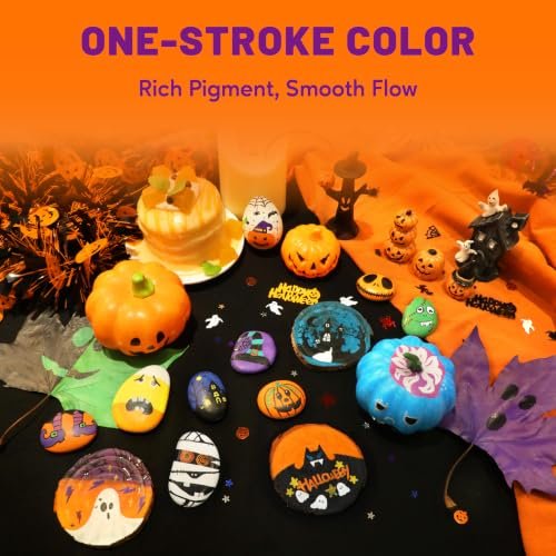 Pagather Acrylic Paint Markers, 48 Colors Dual Tip Fine & Brush Pens Set - Image 4