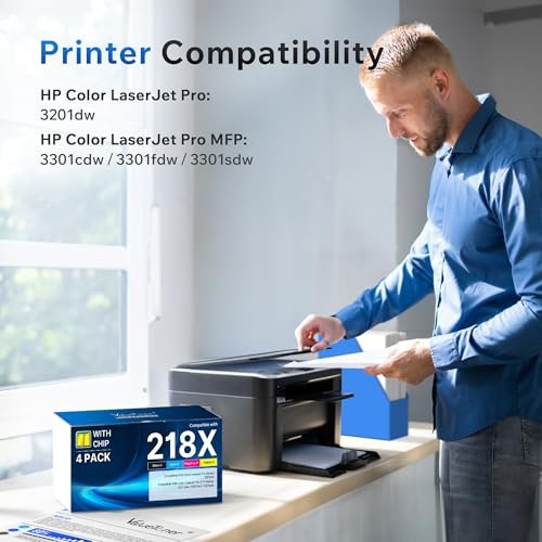 218X Compatible for HP 218X Toner Cartridges 4 Pack High Yield with CHIP - Image 4
