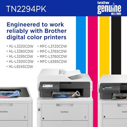 Brother Genuine TN2294PK Standard Yield 4-Pack Printer Toner Cartridges - Black, Cyan, Magenta, Yellow Toner Multipack - Image 5