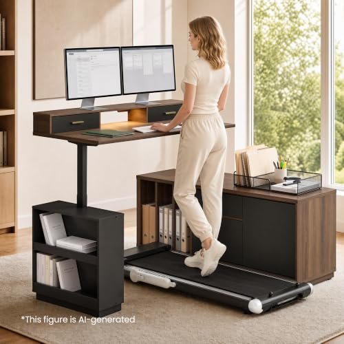 63" Mid-Century L Shaped Executive Standing Desk, 1.18" One-Piece Desktop - Image 3
