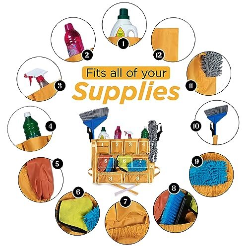 Trash Can Caddy Bag | Fits 32-55 Gallon Bin | Cleaning Janitorial Organizer - Image 4