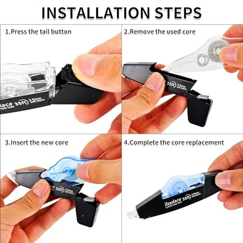 Caxlis Correction Tape, Professional Applicator for Instant Corrections, 35 Ft 8 Count White out Correction Tape, Fast, Clean and Easy to Use Tear-Resistant Tape, Alternatives to Correction Fluid Pen - Image 5