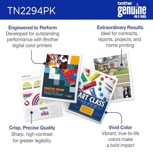 Brother Genuine TN2294PK Standard Yield 4-Pack Printer Toner Cartridges - Black, Cyan, Magenta, Yellow Toner Multipack - Image 3