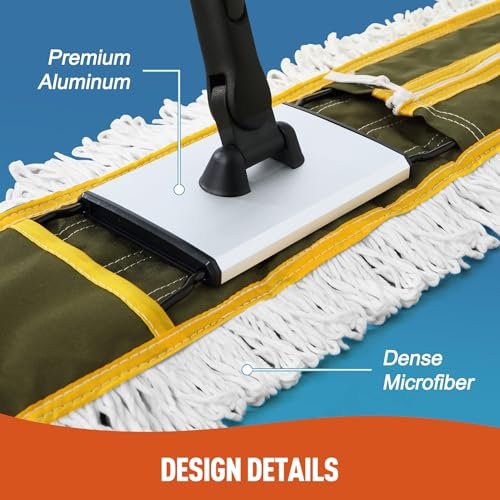 CLEANHOME 36" Commercial Dust Mop for Hardwood, Tiles, Marble Floors, Green - Image 3