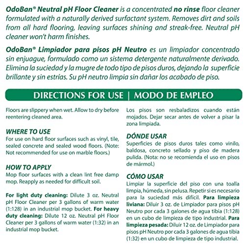 OdoBan Professional Series Neutral pH No Rinse Floor Cleaner Concentrate, 1 Gallon - Image 5